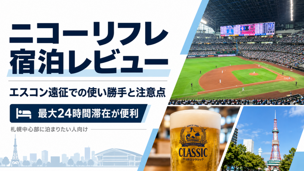 ニコーリフレ宿泊レビュー｜エスコン遠征での使い勝手と最大24時間滞在のメリット